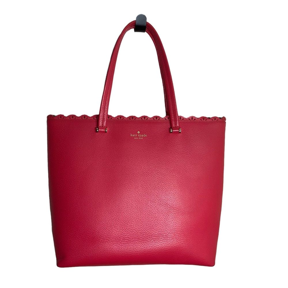 $429 Kate Spade Marjorie Fordham Court Large Leather Tote Scallop Edge Handbag - Picture 11 of 13